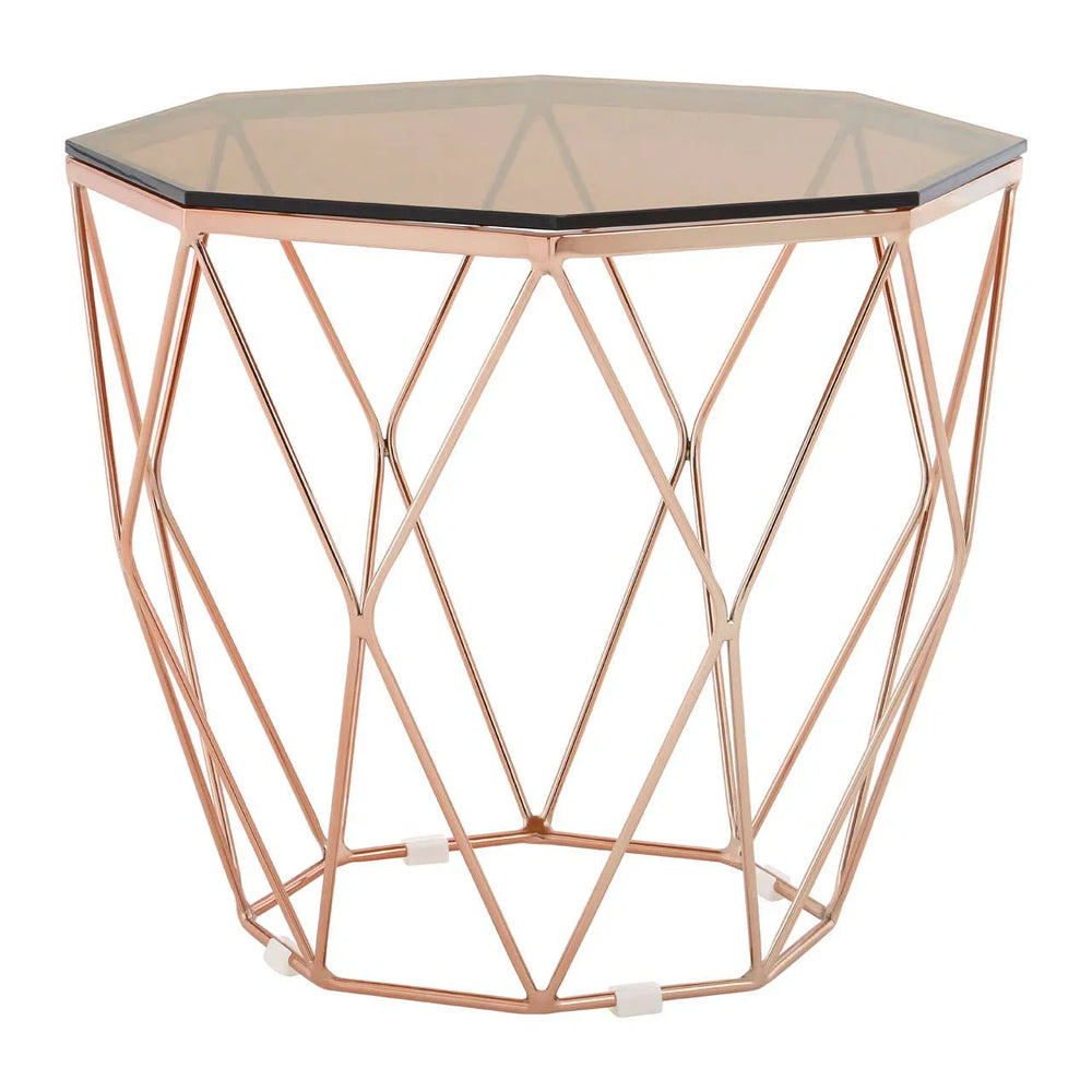 Rose Gold Geometric End Table