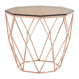 Rose Gold Geometric End Table