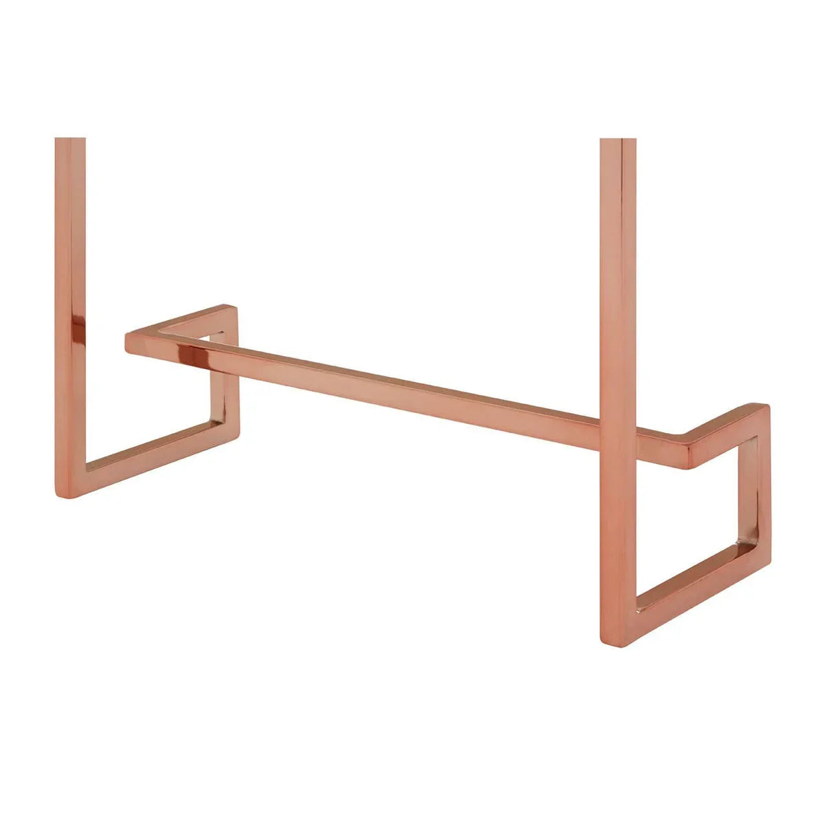 Rose gold metal table legs with geometric frame detail