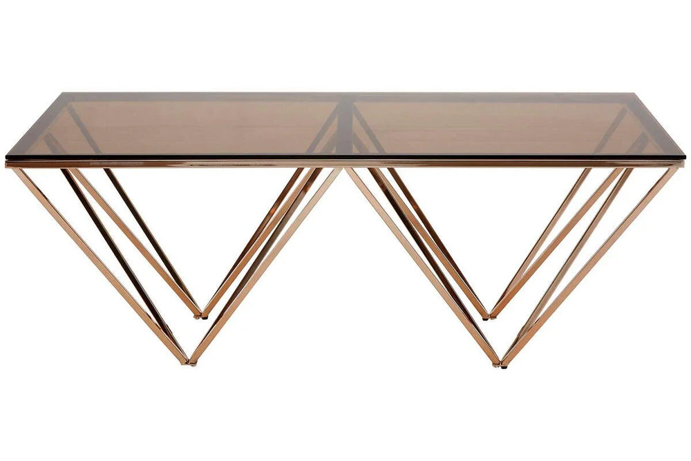 Champagne Prismatic Glass Coffee Table