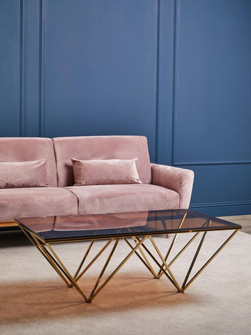 Champagne Prismatic Glass Coffee Table
