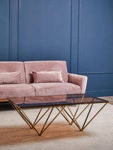 Champagne Prismatic Glass Coffee Table