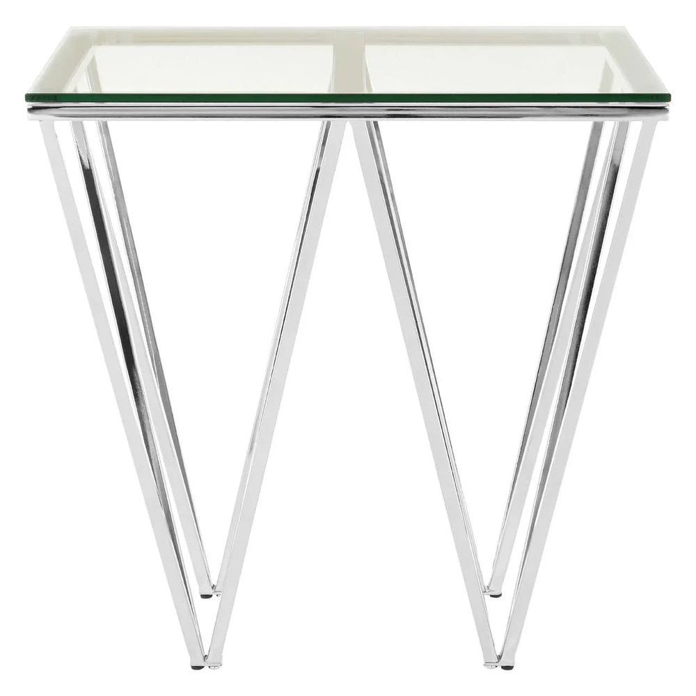 Chrome Triangular End Table