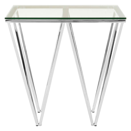 Chrome Triangular End Table
