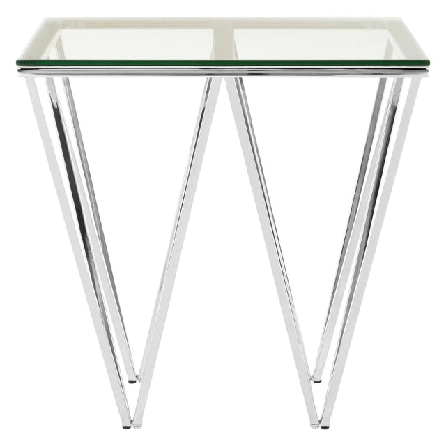 Chrome Triangular End Table