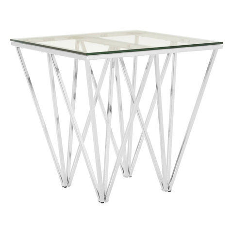 Chrome Triangular End Table