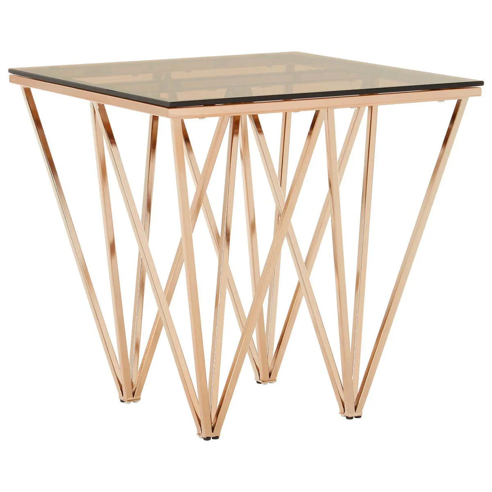 Rose Gold Prism Glass Table