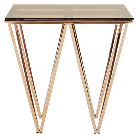 Rose Gold Prism Glass Table