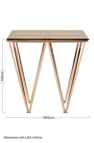 Rose Gold Prism Glass Table