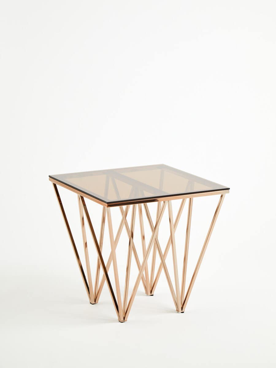 Rose Gold Prism Glass Table
