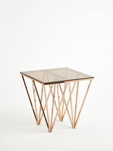 Rose Gold Prism Glass Table