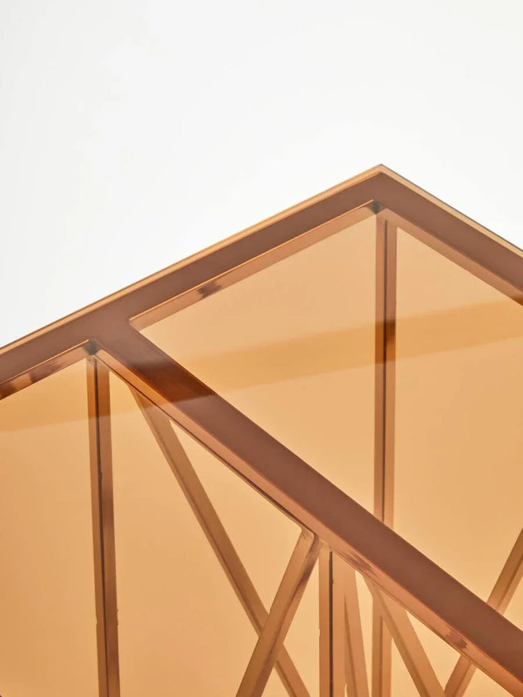 Rose Gold Prism Glass Table
