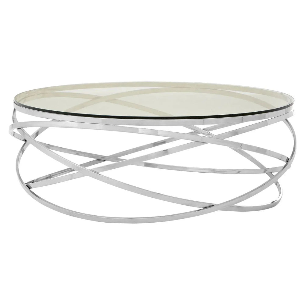 Swirl Silver Glass Coffee Table