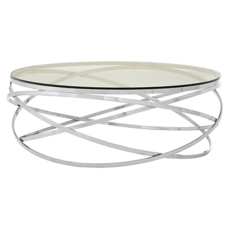 Swirl Silver Glass Coffee Table