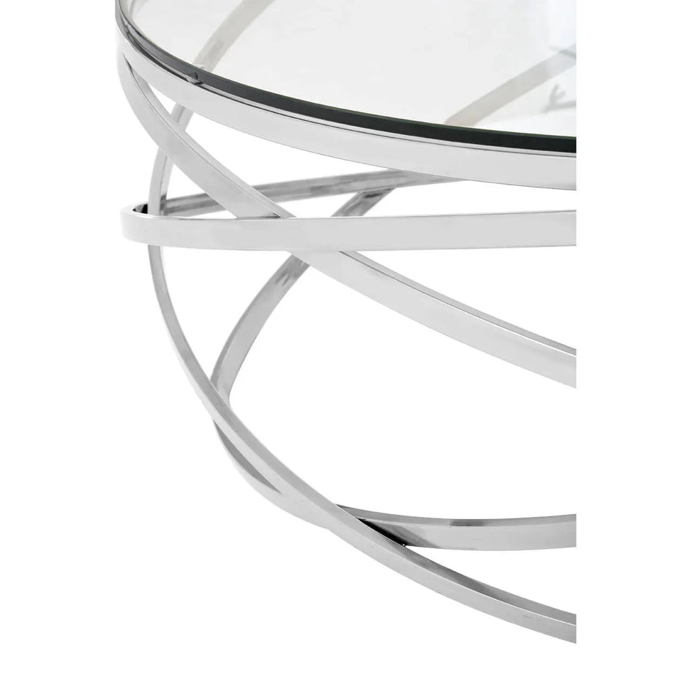 Swirl Silver Glass Coffee Table