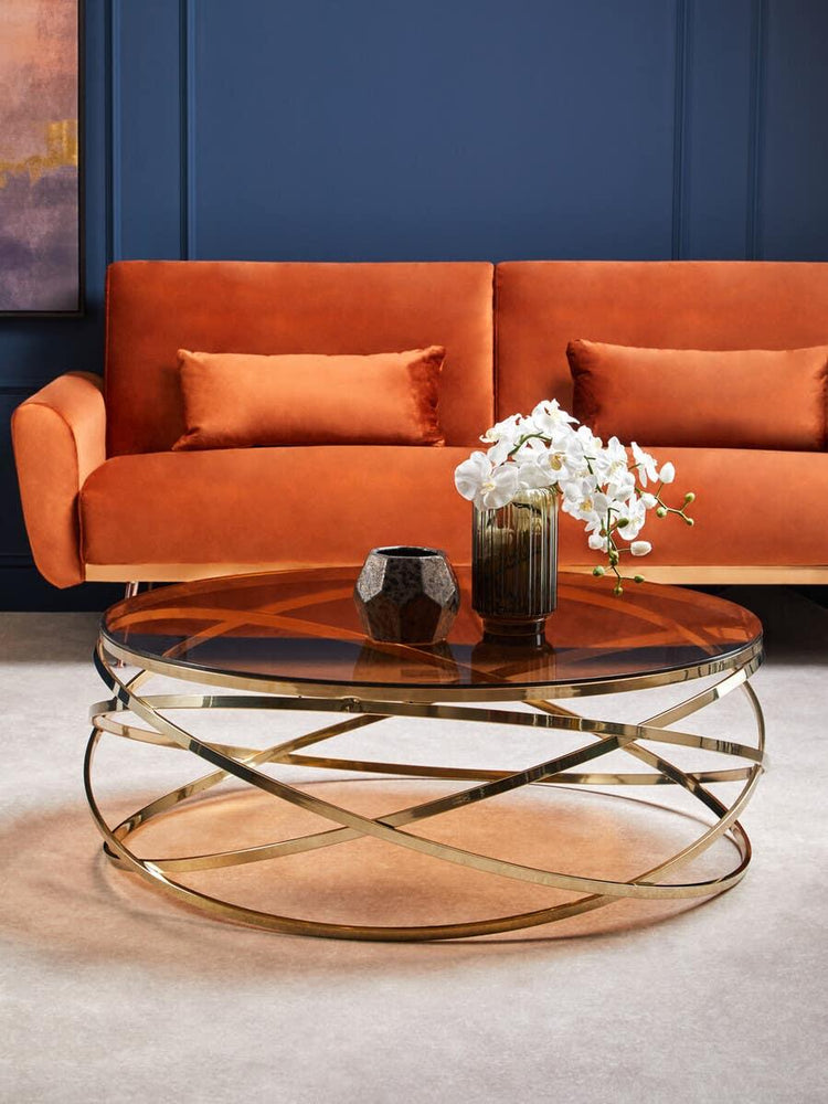 Champagne Hoop Glass Coffee Table
