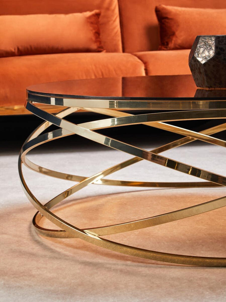 Champagne Hoop Glass Coffee Table