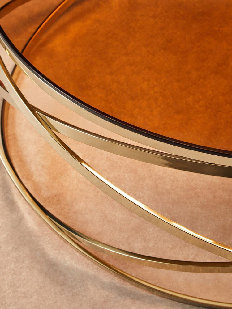 Champagne Hoop Glass Coffee Table