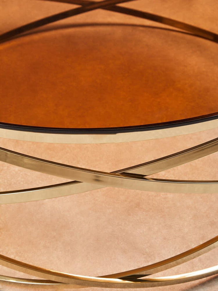 Champagne Hoop Glass Coffee Table