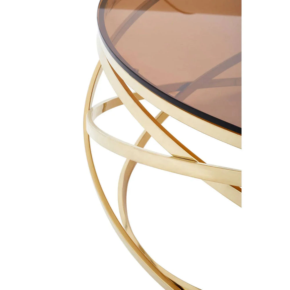 Champagne Hoop Glass Coffee Table