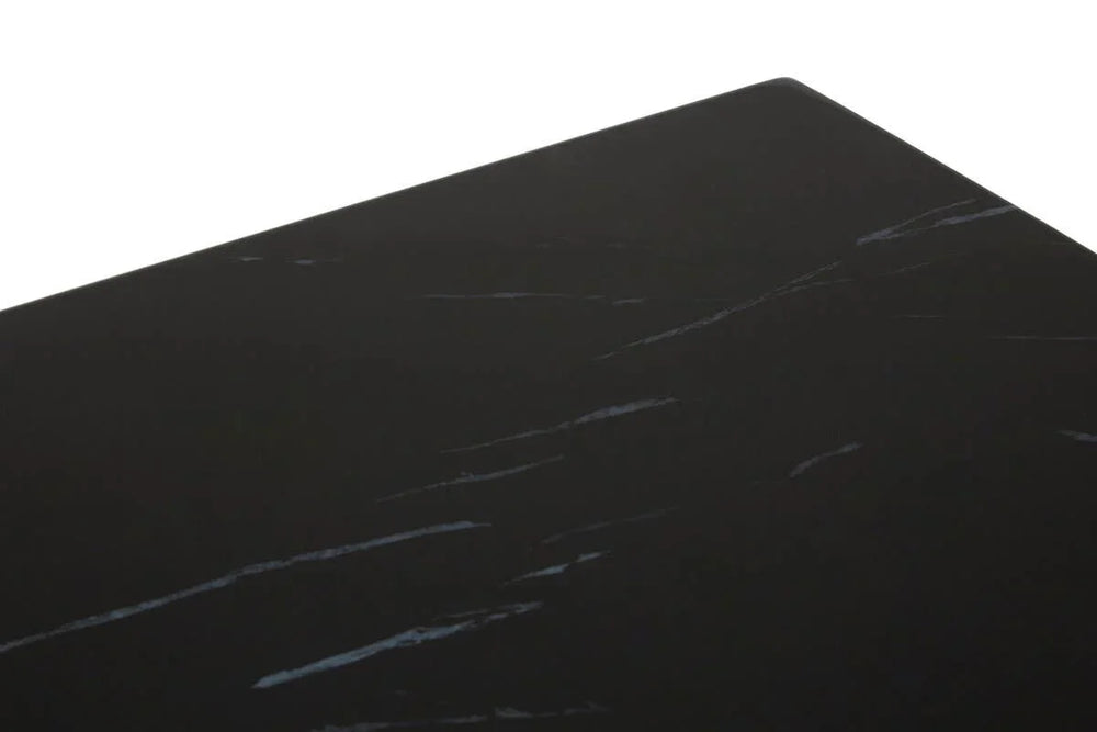 Black Marble Square End Table