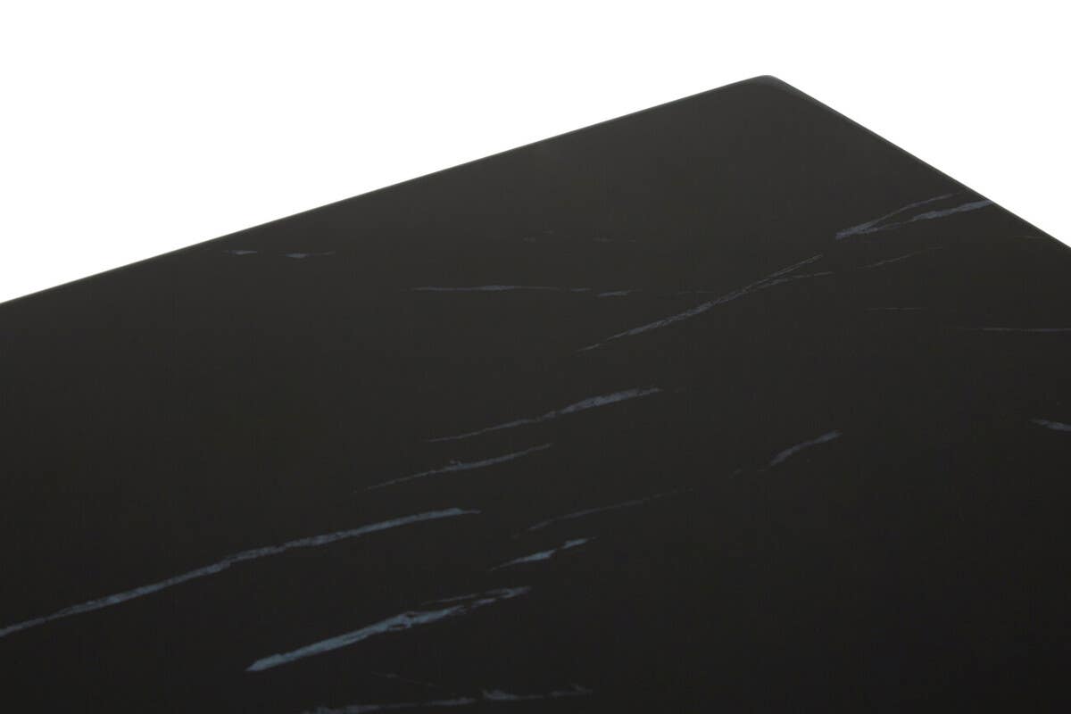 Black Marble Square End Table