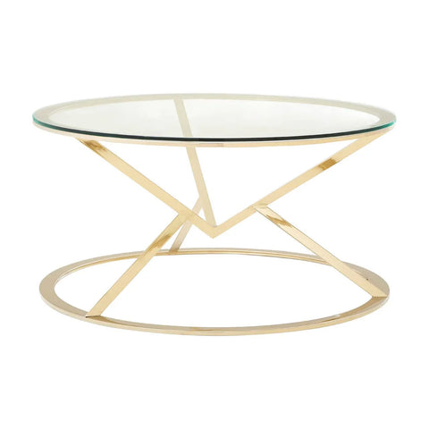 Champagne Gold Glass Coffee Table