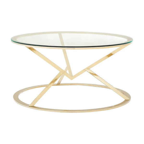 Champagne Gold Glass Coffee Table