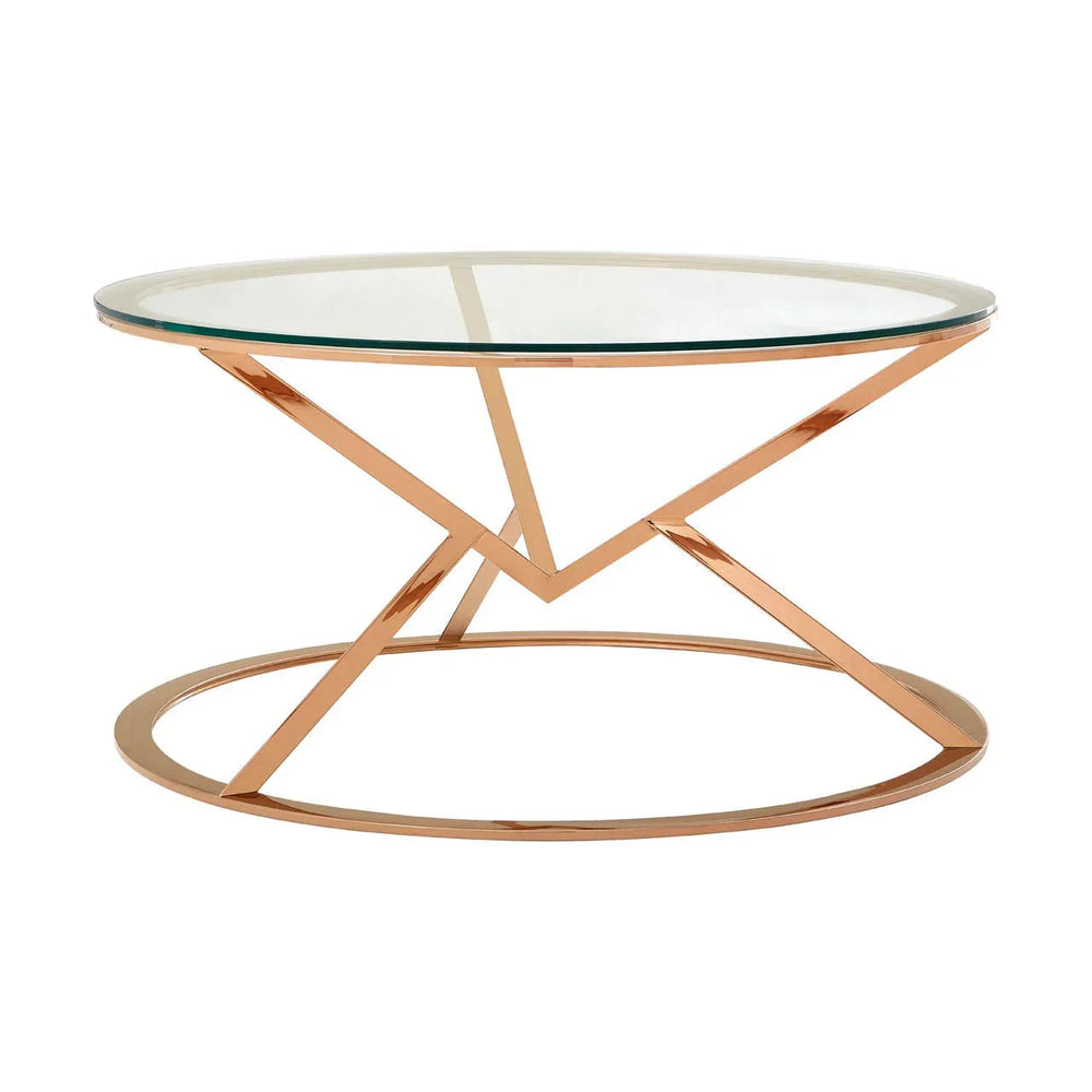 Rose Gold Glass Coffee Table
