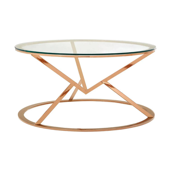 Rose Gold Glass Coffee Table
