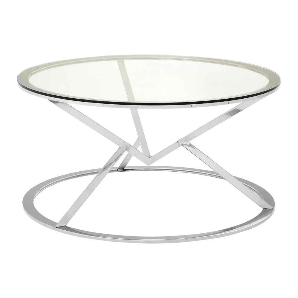Silver Angular Glass Coffee Table