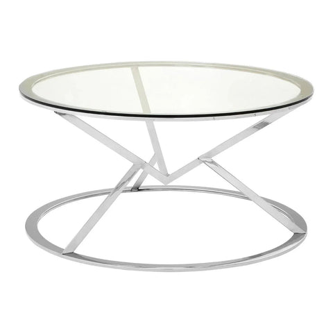 Silver Angular Glass Coffee Table