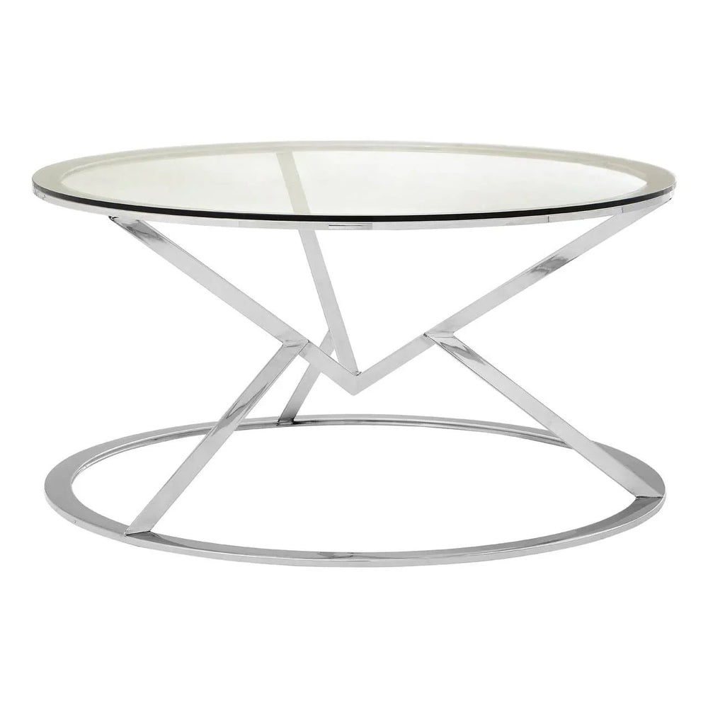 Silver Angular Glass Coffee Table