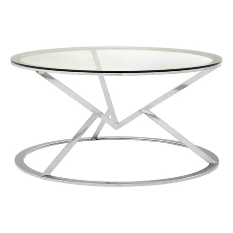 Silver Angular Glass Coffee Table