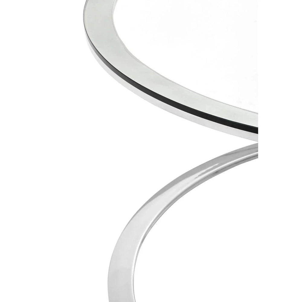 Silver Angular Glass Coffee Table