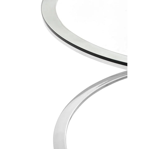 Silver Angular Glass Coffee Table