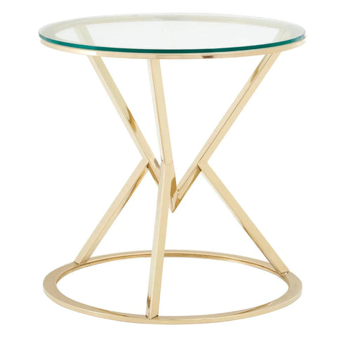 Champagne Gold Glass End Table