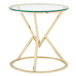 Champagne Gold Glass End Table