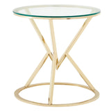 Champagne Gold Glass End Table