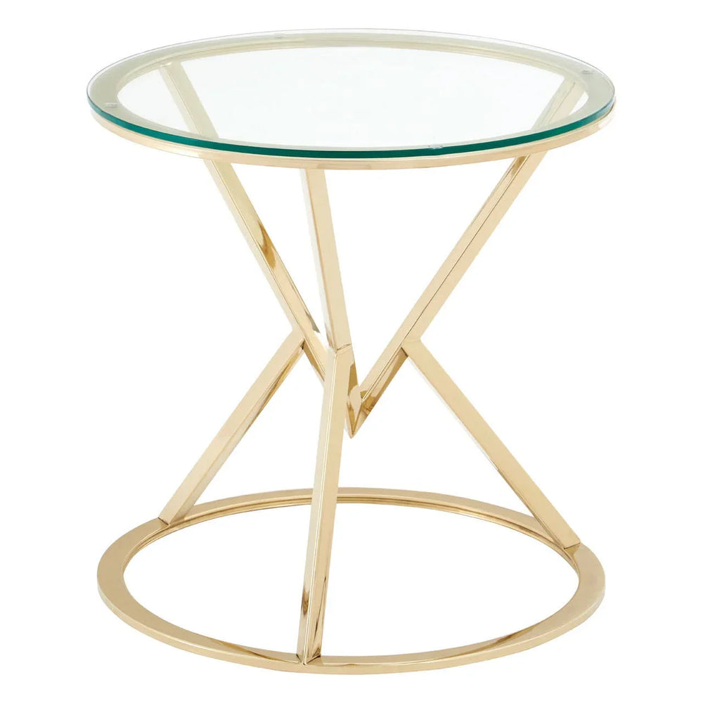 Champagne Gold Glass End Table