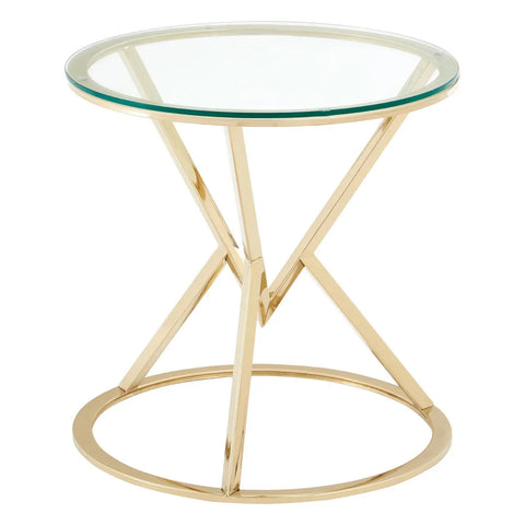Champagne Gold Glass End Table