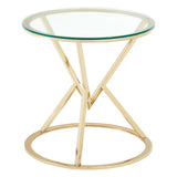 Champagne Gold Glass End Table
