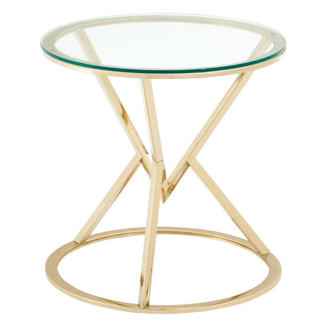 Champagne Gold Glass End Table