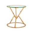 Rose Gold Steel Glass Table