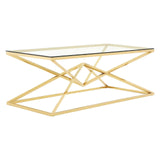 Champagne Geometric Glass Coffee Table