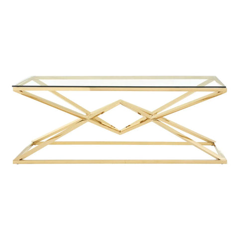 Champagne Geometric Glass Coffee Table