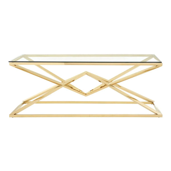 Champagne Geometric Glass Coffee Table