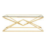 Champagne Geometric Glass Coffee Table