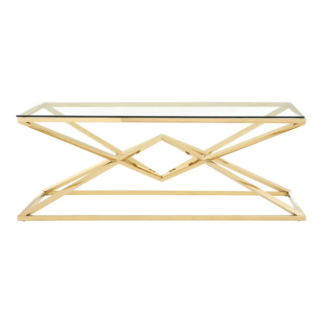 Champagne Geometric Glass Coffee Table