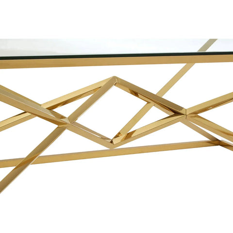 Champagne Geometric Glass Coffee Table